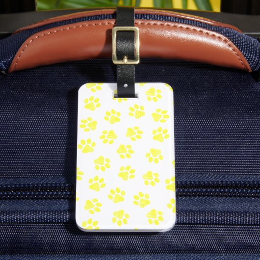 ドードルの前足、犬の前足、黄色の前足 ラゲッジタグ (正面インサイチュ2)