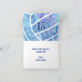 ドードルの花は青バレーボールの誕生日を羽毛 カード (内部)