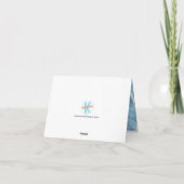 ドードルの花は青バレーボールの誕生日を羽毛 カード (裏面)