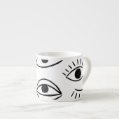 ドードルアイ、クリエイティブのシームレスなパターン。 エスプレッソカップ (正面右)