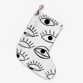 ドードルアイ、クリエイティブのシームレスなパターン。 スモールクリスマスストッキング (正面 (吊り時))