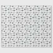 ドードルアイ、クリエイティブのシームレスなパターン。 ラッピングペーパー (フラット)