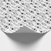 ドードルアイ、クリエイティブのシームレスなパターン。 ラッピングペーパー (角)