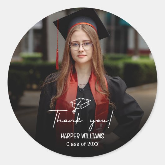 ドードルアートズ卒業ありがとう ラウンドシール (正面)