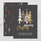 ドードルアートツリーズグレーカンパニークリスマス 招待状 (正面/裏面)