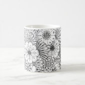 ドードルアートデザイン#1オンコーヒーマグ コーヒーマグカップ (中央)