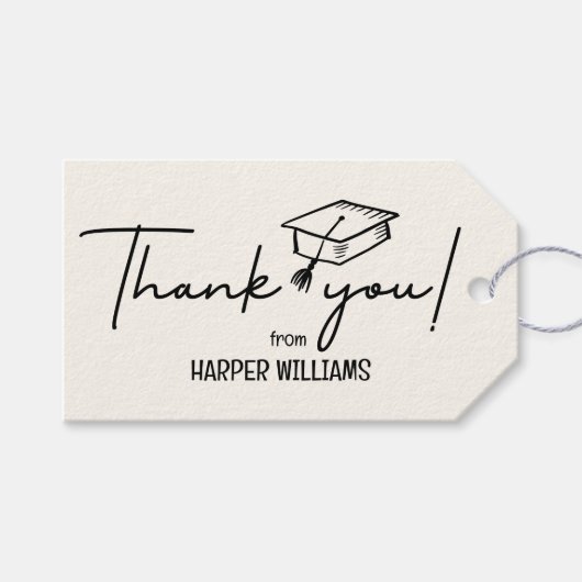 ドードルアート編集可能なカラーの卒業のお願い ギフトタグ (正面(横))