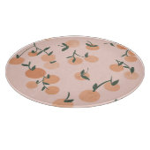 ドードルアート:オレンジ色のさくらんぼヴィンテージパターン カッティングボード (角)