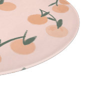 ドードルアート:オレンジ色のさくらんぼヴィンテージパターン カッティングボード (角)