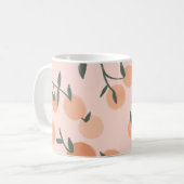 ドードルアート:オレンジ色のさくらんぼヴィンテージパターン コーヒーマグカップ (正面左)