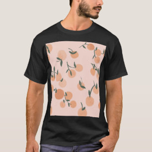 ドードルアート:オレンジ色のさくらんぼヴィンテージパターン Tシャツ