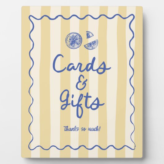 ドードルイタリアンレモンのカードとギフトサイン フォトプラーク (正面)