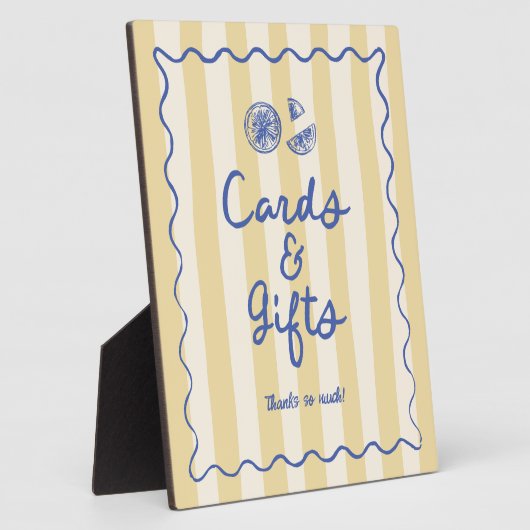 ドードルイタリアンレモンのカードとギフトサイン フォトプラーク (側面)