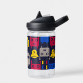 ドードルエイリアン宇宙船とロボットパターン ウォーターボトル (左面)