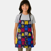 ドードルエイリアン宇宙船とロボットパターン エプロン (インサイチュ)