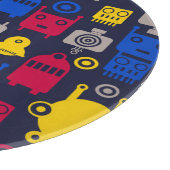 ドードルエイリアン宇宙船とロボットパターン カッティングボード (角)