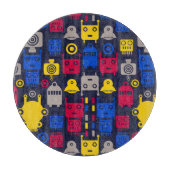 ドードルエイリアン宇宙船とロボットパターン カッティングボード (正面)