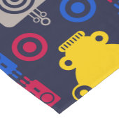 ドードルエイリアン宇宙船とロボットパターン ショートテーブルランナー (コーナー)