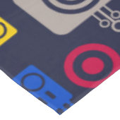 ドードルエイリアン宇宙船とロボットパターン テーブルクロス (アングル)