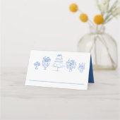 ドードルエレガントズ手描き落書きウェディングパーティー プレイスカード (裏面)