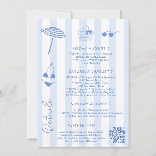 ドードルオレンジスピリッツソーシャルクラブバックウィークエンド 招待状 (裏面)