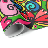 ドードルカラフルすべての行事誕生日プレゼント ラッピングペーパー (ロールコーナー)