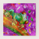 ドードルカラフルカエル – 抽象芸術 ジグソーパズル (横)