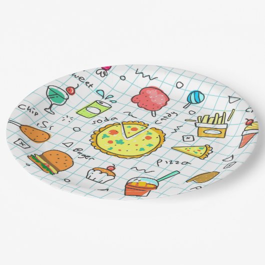 ドードルカラフルキッズファンキー紙とパーティープレート ペーパープレート (アングル)