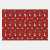 ドードルカラフルクリスマスパターン子供っぽいスタイル ラッピングペーパーシート (正面)