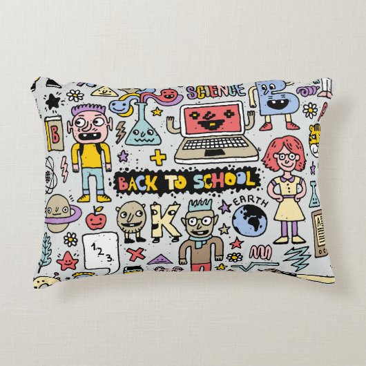 ドードルカラフルスクールヴィンテージセット アクセントクッション (正面)