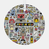 ドードルカラフルスクールヴィンテージセット ガラスオーナメント (裏面)