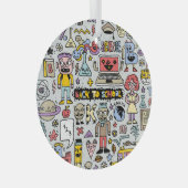 ドードルカラフルスクールヴィンテージセット ガラスオーナメント (正面右)