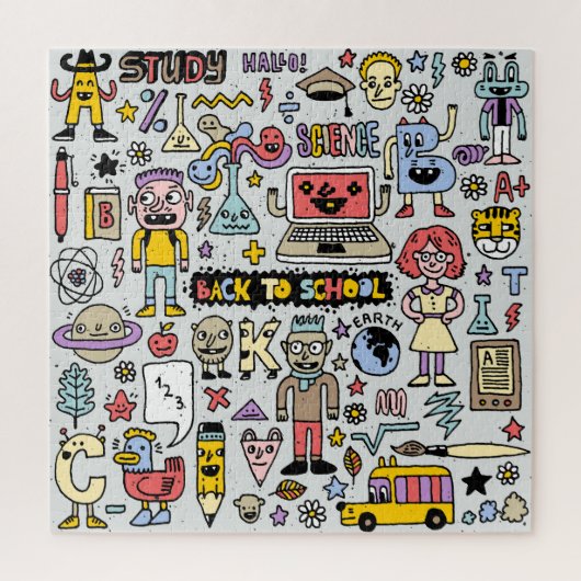 ドードルカラフルスクールヴィンテージセット ジグソーパズル (縦)