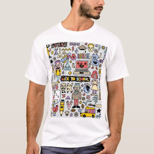 ドードルカラフルスクールヴィンテージセット Tシャツ (正面)