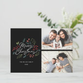 ドードルカラフルズメリークリスマス2フォトブラック シーズンカード (スタンド正面)