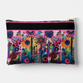 ドードルカラフルフラワーズプリントカットソーバッグ アクセサリーポーチ (裏面)