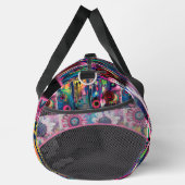 ドードルカラフルフラワーズプリントカットソーバッグ ダッフルバッグ (右)