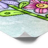 ドードルカラフルフラワートリオ ポスター (角)