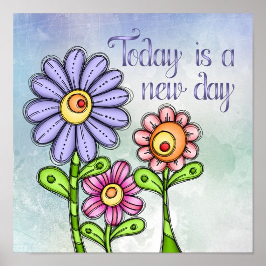 ドードルカラフルフラワートリオ ポスター (正面)