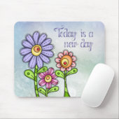 ドードルカラフルフラワートリオ マウスパッド (マウス)