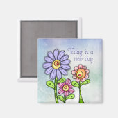 ドードルカラフルフラワートリオ マグネット (正面/裏面)