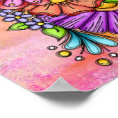 ドードルカラフルフラワー束 ポスター (角)