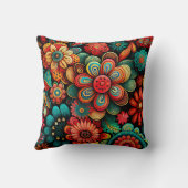 ドードルカラフルフローラデザイン装飾用クッション クッション (裏面)