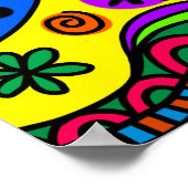 ドードルカラフルラインアートポスター ポスター (角)