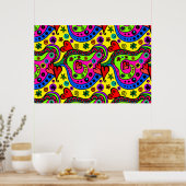 ドードルカラフルラインアートポスター ポスター (キッチン)