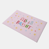 ドードルカラフル・オールは明るいクリスマスの雰囲気 ドアマット (アングル)