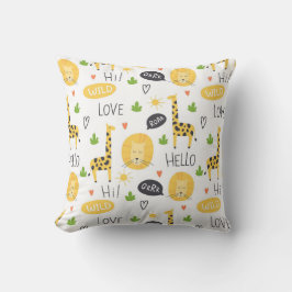 ドードルカラフル・ジラフェスと言葉 クッション