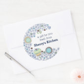 ドードルクッキーカップケーキ花ベーカリー菓子 ラウンドシール (封筒)