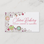 ドードルクッキーカップケーキ花ベーカリー菓子 名刺 (正面)