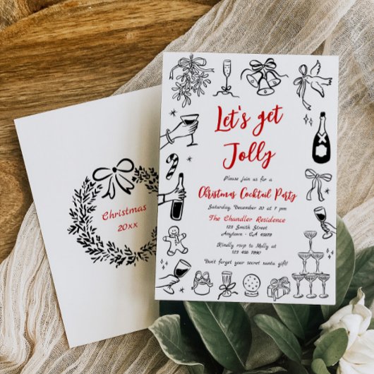 ドードルクリスマスカクテルパーティの招待状 予測できな 招待状